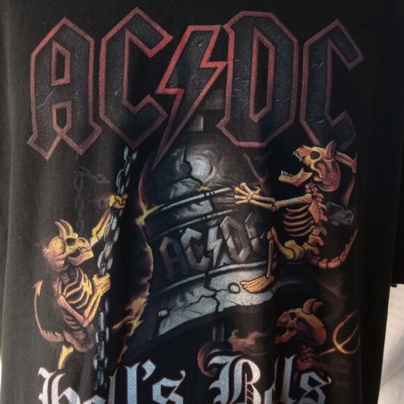 AC/DC Hells Bells Bell Graphic Logo Men's Size 3XL Black Cotton T-Shirt - Picture 7 of 11